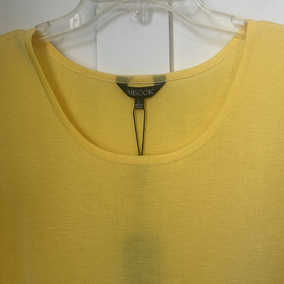 NWT Misook Wrinkle Free Fade Resistant Sunny Yellow Knit Tank Top Sz L - Picture 10 of 10